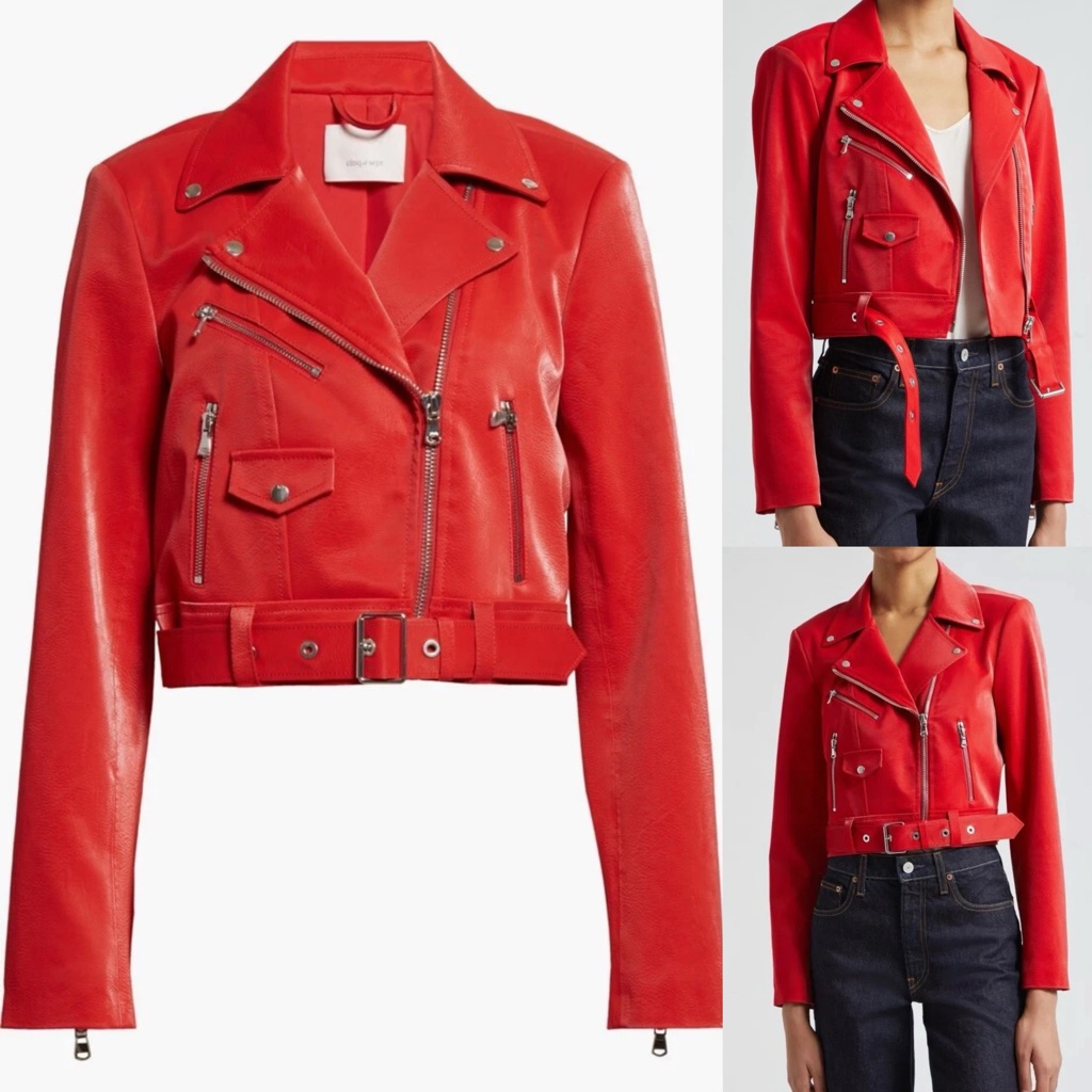 Cinq Sept Zoe Faux Leather Moto Jacket